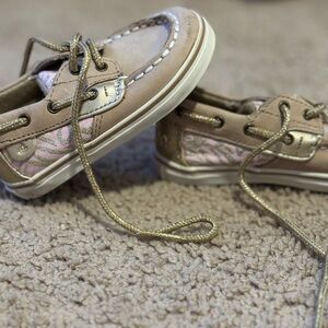 Sperry Kids Sneakers - Tan and Pink